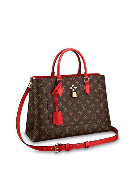 red lv flower man bag